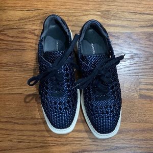 Manuel Barcelona navy blue wedge sneakers